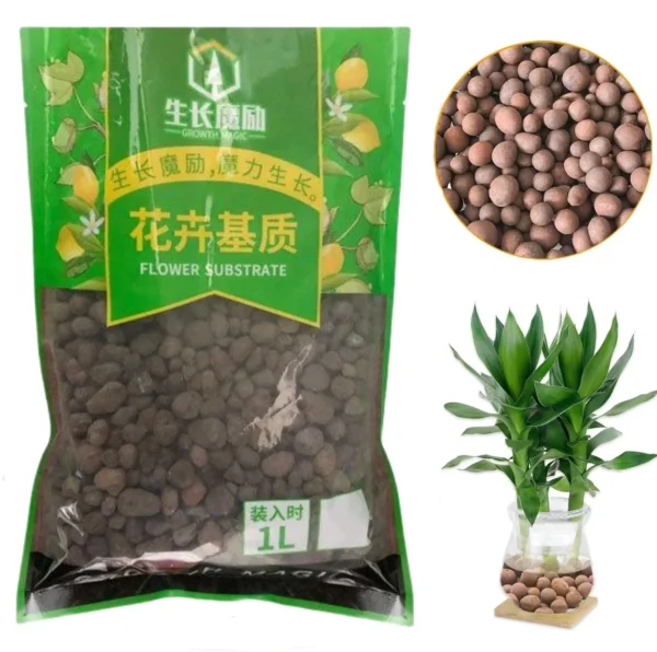 2L/1L Organic clay balls, Flower Substrate Drainage Expanded Clay, Hydroponic Gardening plant pot, Orchids, Drainage Aquaponic - Image 2