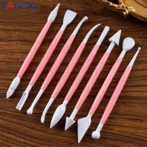 Fais Du 8pcs Fondant Cake Decorating Graver Set Bakeware Chocolate Baking Carving Utensils For Kitchen Pastry Tools Accessories