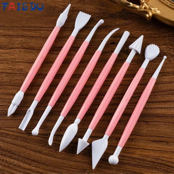 Fais Du 8pcs Fondant Cake Decorating Graver Set Bakeware Chocolate Baking Carving Utensils For Kitchen Pastry Tools Accessories