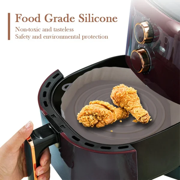1/2/3PCS Reusable Air Fryer Silicone Pot Oven Baking Tray Airfryer Silicone Basket Pizza Fried Chicken Grill Pan Mat for Kitchen - Image 4