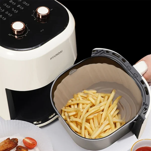 1/2/3PCS Reusable Air Fryer Silicone Pot Oven Baking Tray Airfryer Silicone Basket Pizza Fried Chicken Grill Pan Mat for Kitchen - Image 3