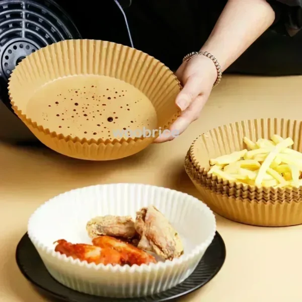 50/100pcs Air Fryer Disposable Liners, Non-Stick Airfryer Baking Papers, Non-stick Parchment Paper for Baking Roasting Microwave - Image 2