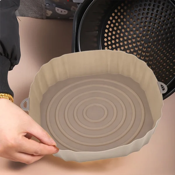 1/2/3PCS Reusable Air Fryer Silicone Pot Oven Baking Tray Airfryer Silicone Basket Pizza Fried Chicken Grill Pan Mat for Kitchen - Image 5