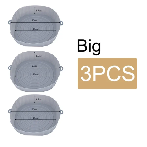 1/2/3PCS Reusable Air Fryer Silicone Pot Oven Baking Tray Airfryer Silicone Basket Pizza Fried Chicken Grill Pan Mat for Kitchen - Image 6