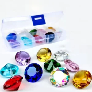 10pcs 25mm Crystal Diamond Multicolor,Home Decor Wedding Decorations for Kid Birthday Table Setting, Diamond Shaped Paperweight