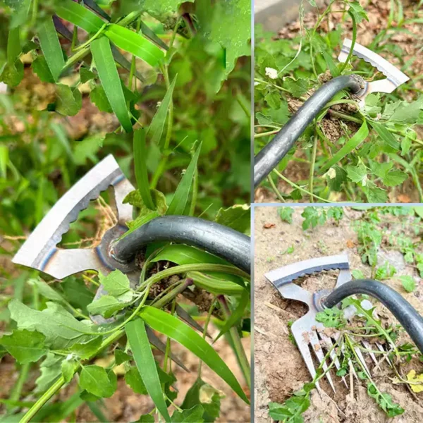 2 In 1 Garden Weeding Tool Manual Weed Grass Rooting Tool Puller Shovel Weeding Removal Hand Gardening Loose Soil Tools - Image 6