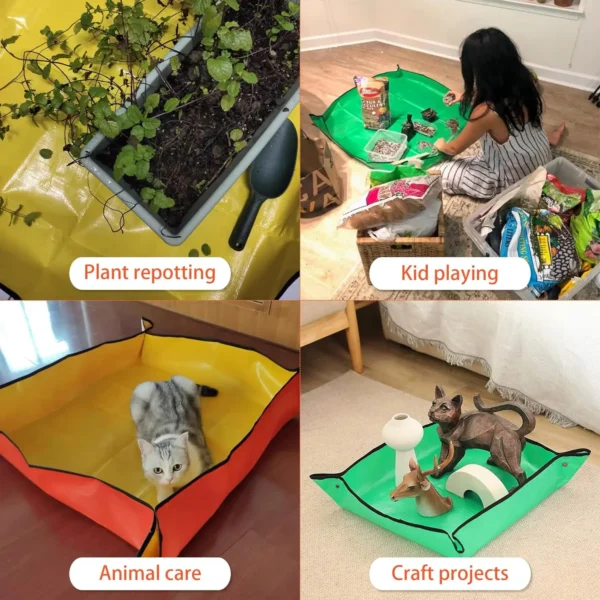 Foldable Waterproof Planting Mat Garden Potting Pad for Plant Flower Pot Transplanting Farm Bonsai Gardening Tools and Equipment - Image 3