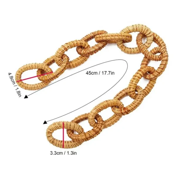 Nordics Natural Rattan Chain Link Decor 13-Rings Coffee Table Decorative Accents Sculpture Interior Boho Room Decor Knot Chain - Image 6