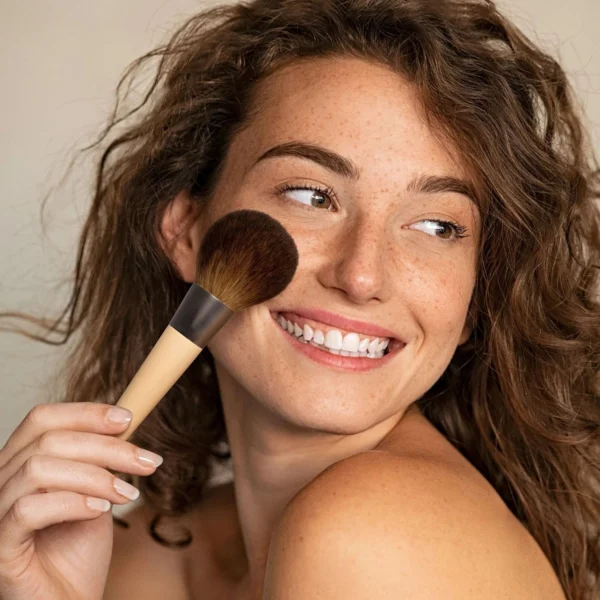 Cruelty-Free XL Fluffy Soft Synthetic Bristle Powder Brush - Ideal for Loose & Pressed Powder, Eco-Friendly - 1 Count - Image 3
