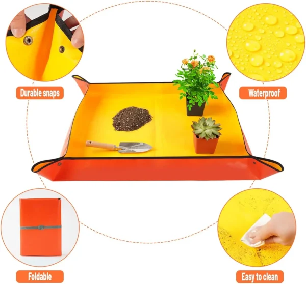 Foldable Waterproof Planting Mat Garden Potting Pad for Plant Flower Pot Transplanting Farm Bonsai Gardening Tools and Equipment - Image 4