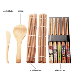 13Pcs/set Bamboo Sushi Making Kit Family Office Party Homemade Sushi Gadget For Food Lovers Sushi Kit Sushi Making Kit Sushi Set