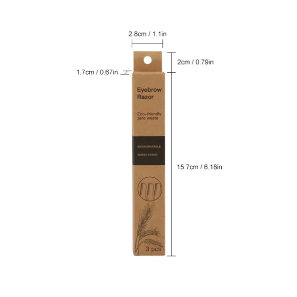 3 Pcs/Box Wheat Straw Face Eyebrow Razor for Women,Facial Dermaplane Razor,Biodegradable Dermaplaning Tool with Precision Cover - Image 3