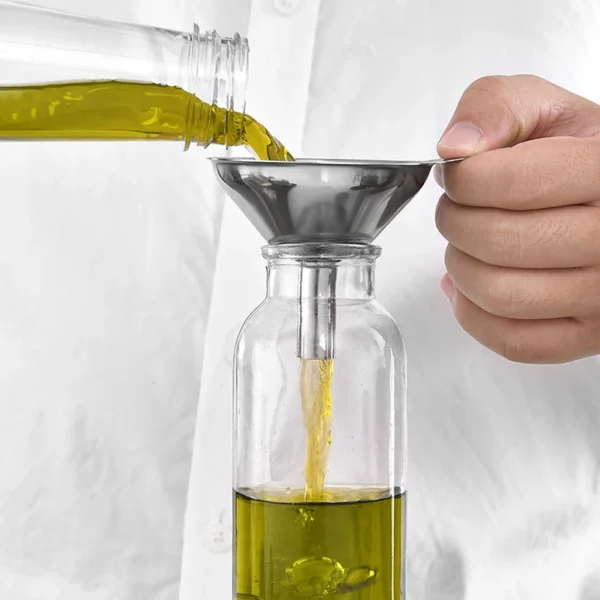 3 Piece Stainless Steel Funnels Set with Handle Funnel Oil Spill Wine Spill Tool for Transferring Liquid Dry Ingredients Powder - Image 3