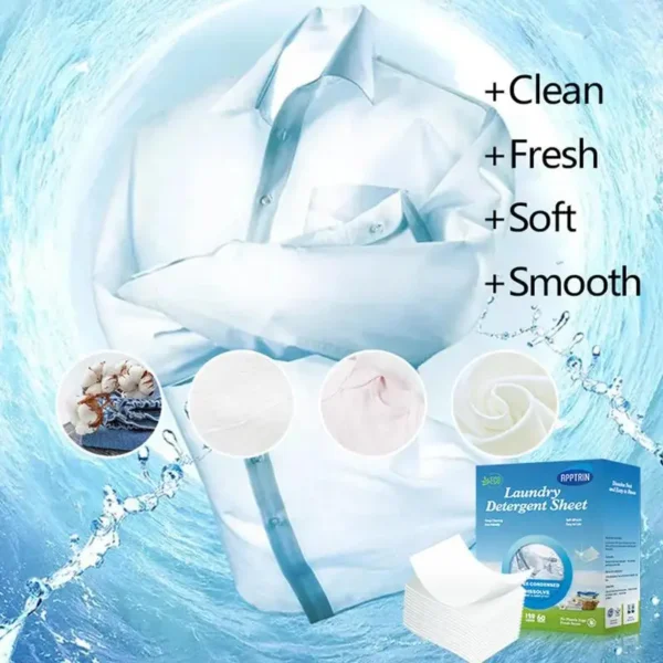 60pcs Detergent Sheets Washing Sheets Natural Laundry Strips with Deep Cleaning for Dorms Camping Home Hotel Traveling - Image 4