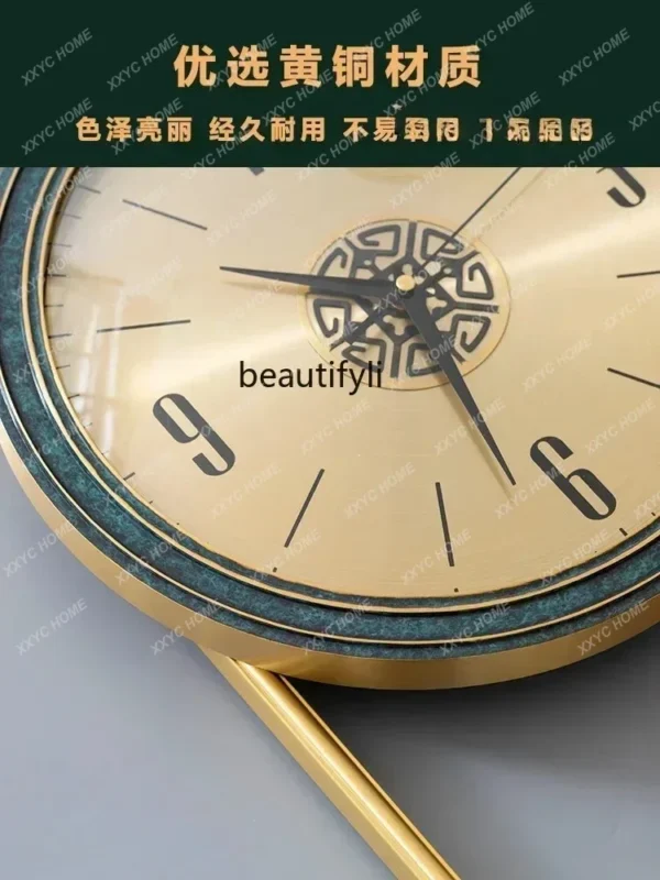 Quartz Clock Household New Chinese Modern Wall Clock Light Luxury Wall Watch Noiseless Clock - Image 4