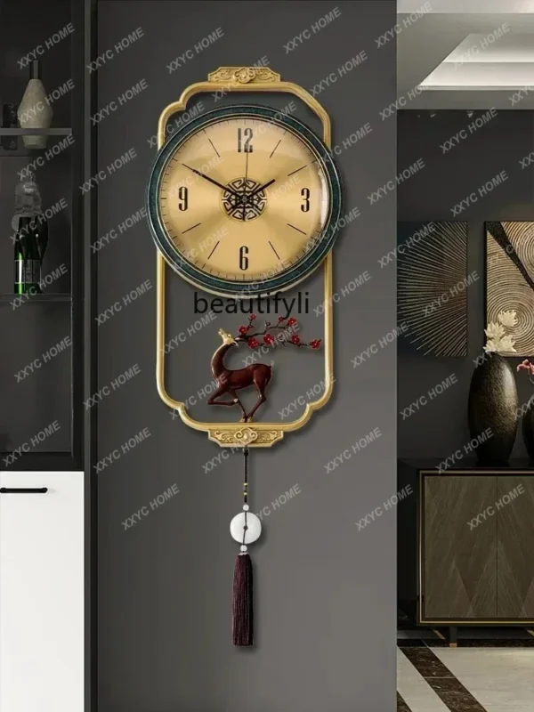 Quartz Clock Household New Chinese Modern Wall Clock Light Luxury Wall Watch Noiseless Clock - Image 6