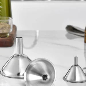 3 Piece Stainless Steel Funnels Set with Handle Funnel Oil Spill Wine Spill Tool for Transferring Liquid Dry Ingredients Powder