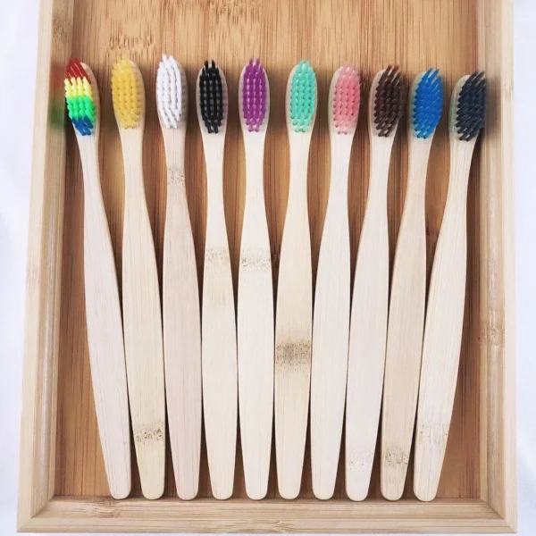 30pcs ECO Friendly Toothbrush Bamboo Toothbrushes Resuable Portable Adult Wooden Soft Tooth Brush For Home Travel Hotel - Image 2