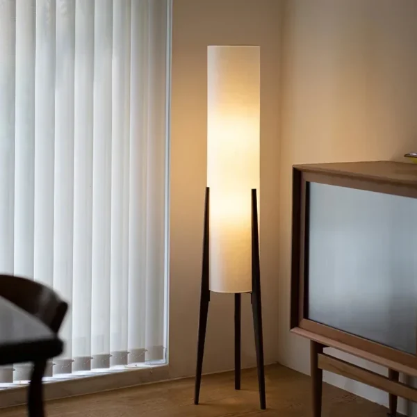 Zen Floor Lamp japanes style light fabric shadelamp minimalist lamp for Living Room tatami wood chair Lamp Bedroom Sofa Light - Image 3