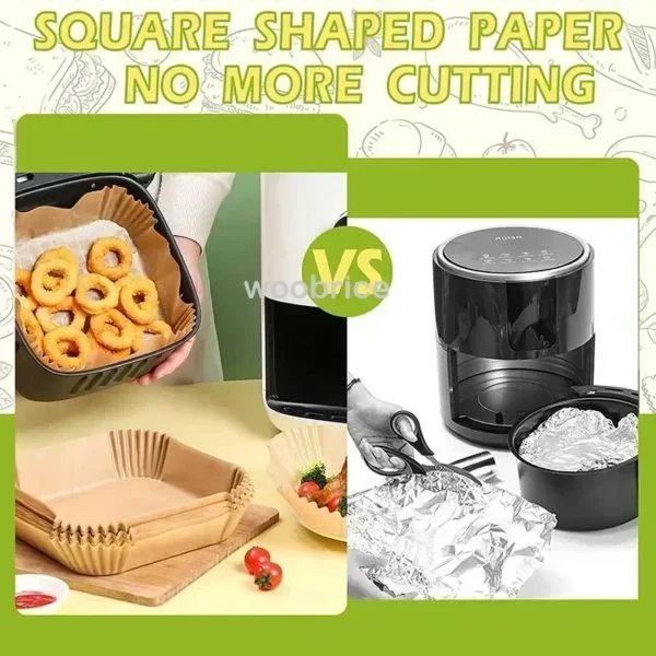 50/100pcs Air Fryer Disposable Liners, Non-Stick Airfryer Baking Papers, Non-stick Parchment Paper for Baking Roasting Microwave - Image 5